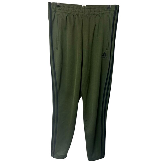 Adidas Track Pants Mens M Snap Button Three Stripe Green Athletic Joggers BR3293 - Picture 1 of 8